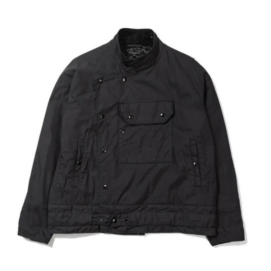 Engineered Garments Asymmetrical Black Jacket With High Collar And Adjustable Hem