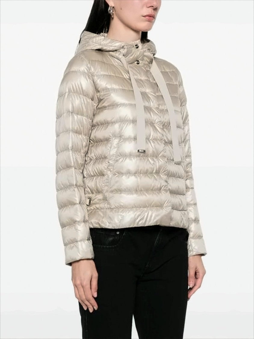 Herno Quilted Padded Jacket With Glossy Finish And Adjustable Hem