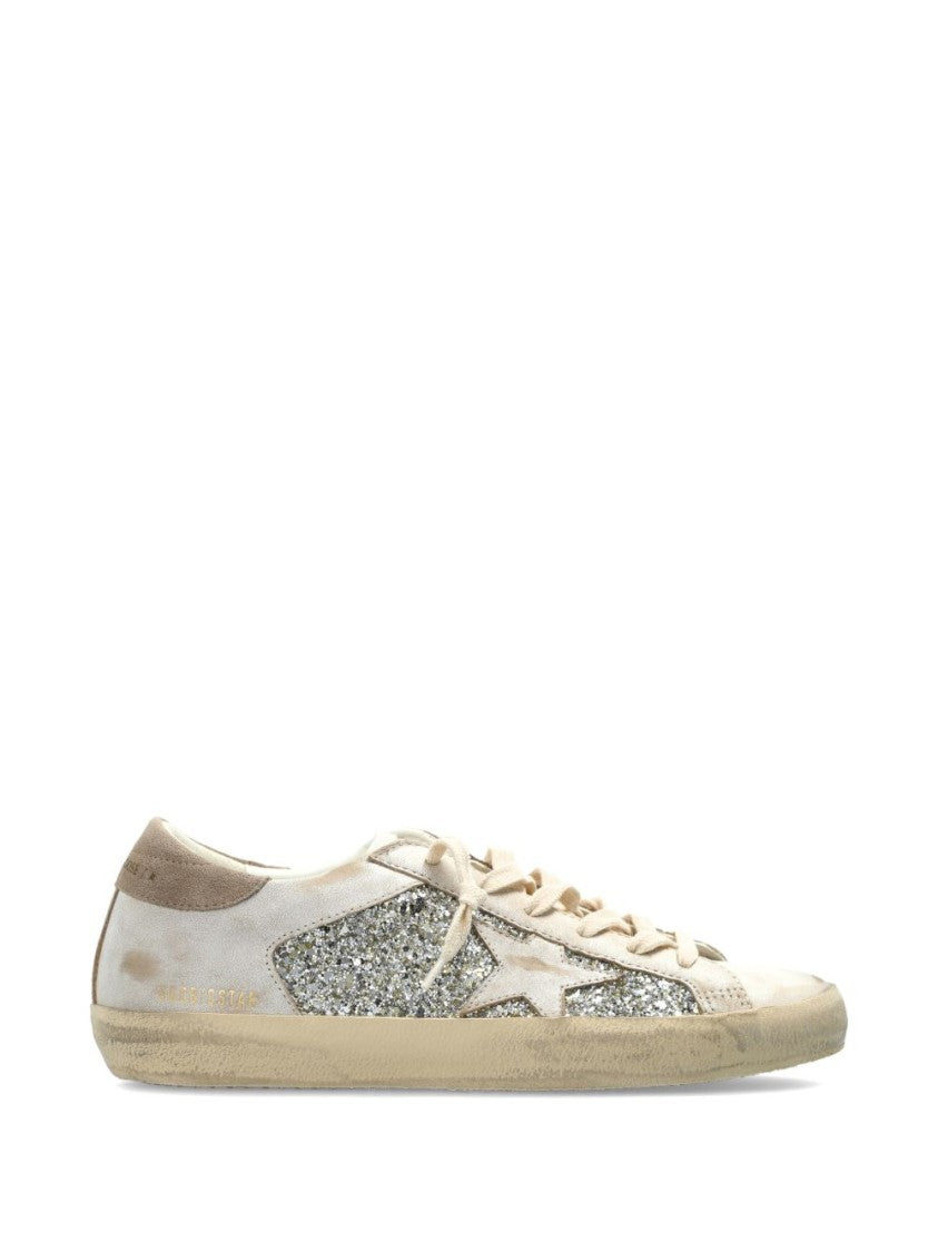 Golden Goose Low-Top Distressed Sneakers With Glitter Accents