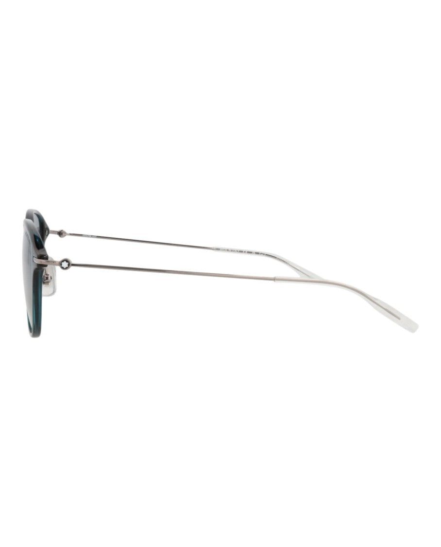 Montblanc Round-Frame Injection Sunglasses With Metal Temples