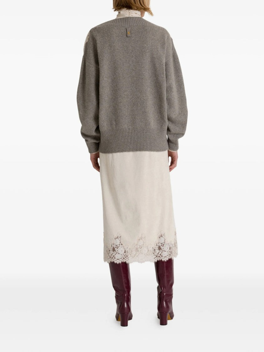 Alberta Ferretti Lace Cashmere Sweater