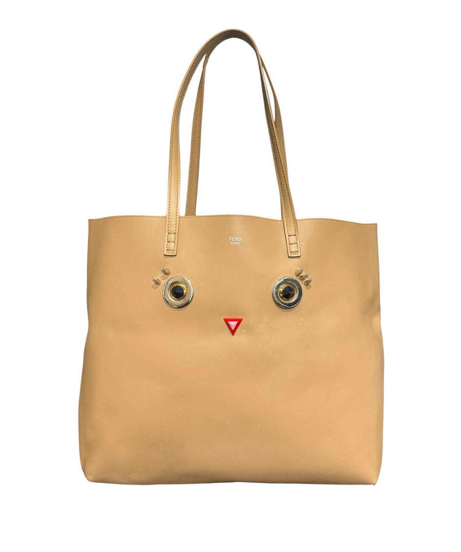 Fendi Shopping Tote Hypnoteyes Beige
