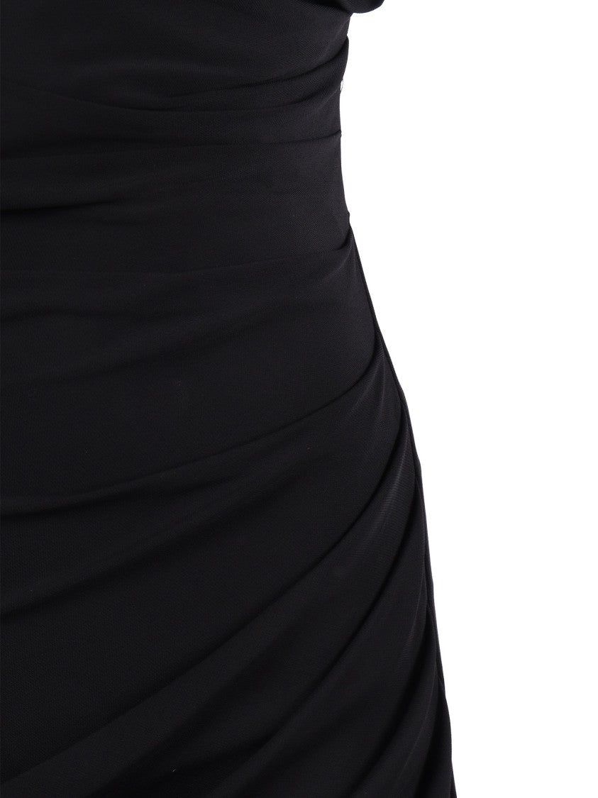 Elisabetta Franchi Asymmetrical One Shoulder Midi Dress