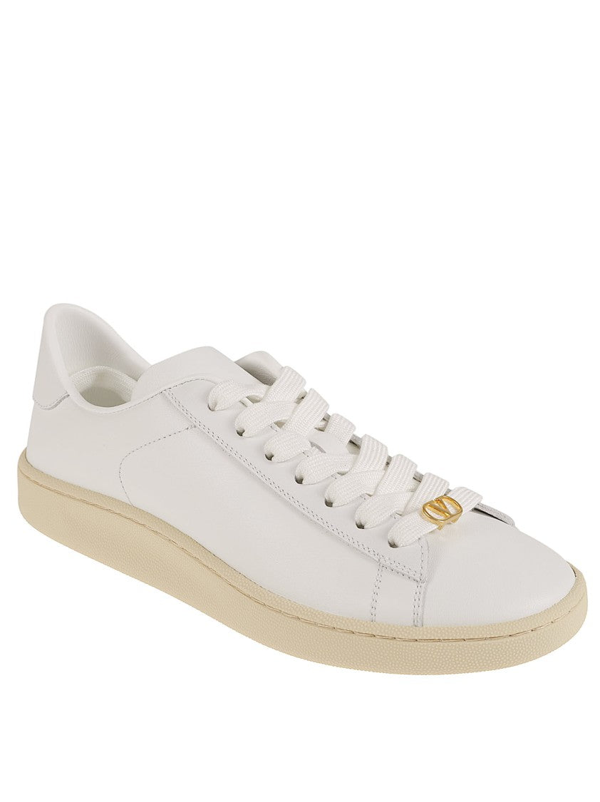 Valentino Garavani White Leather Sneakers With Prominent Laces