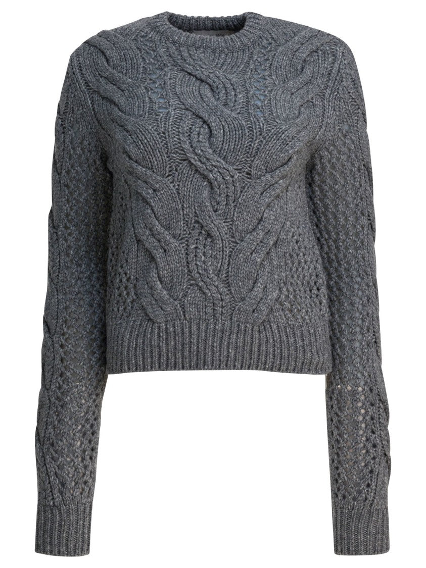 Max Mara Wool-Blend Crewneck Sweater With Braids