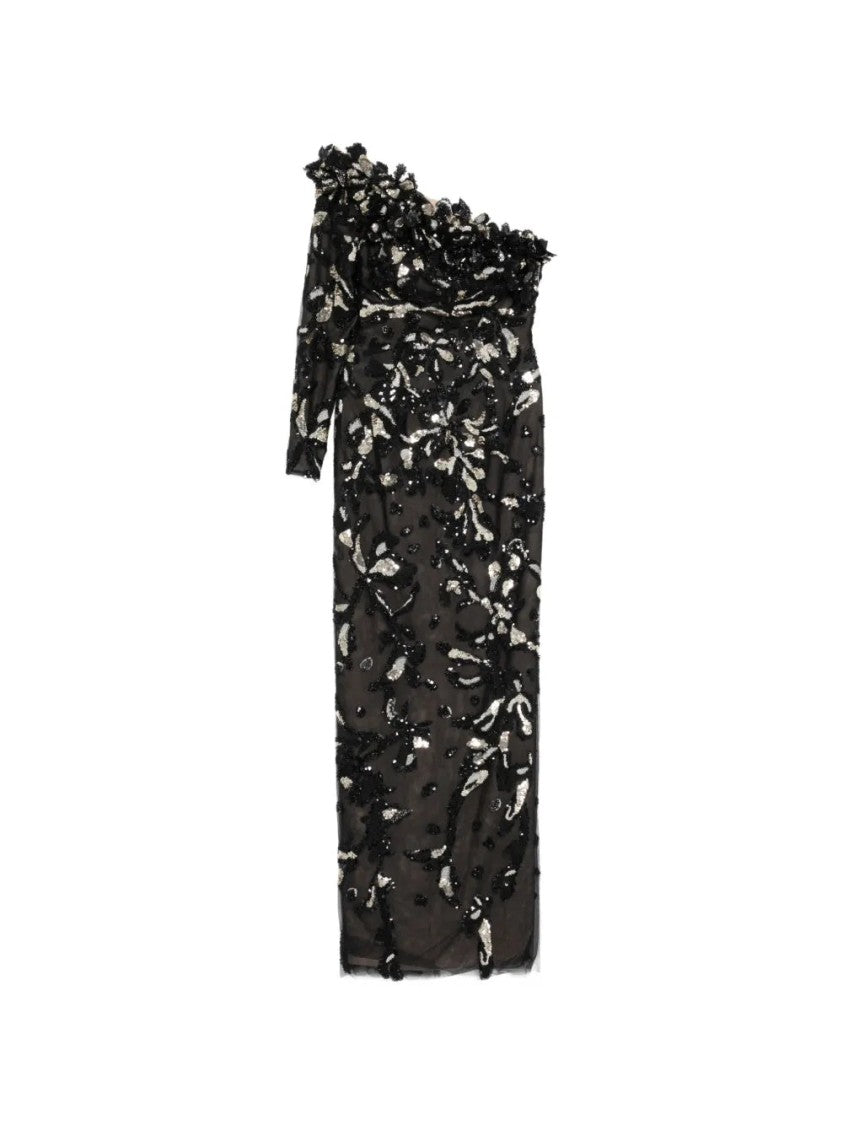 Saiid Kobeisy One-Shoulder Embroidered Tulle Dress