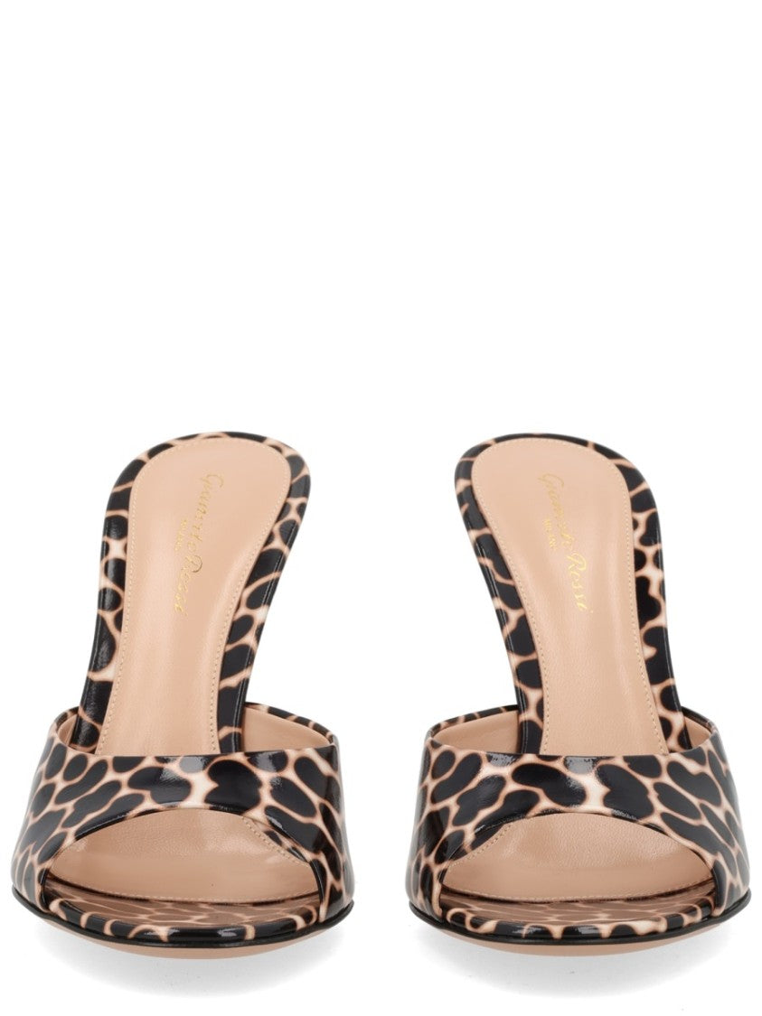 Gianvito Rossi Brown Sofia Animal Print Mules