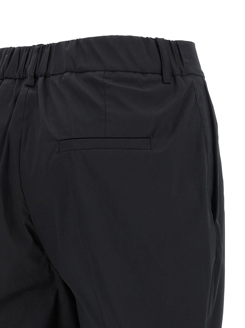 Kiton Tailored Black Poplin Pants With Straight Leg Silhouette