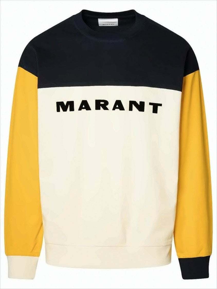 Isabel Marant Color-Block Long-Sleeve T-Shirt With Bold Lettering