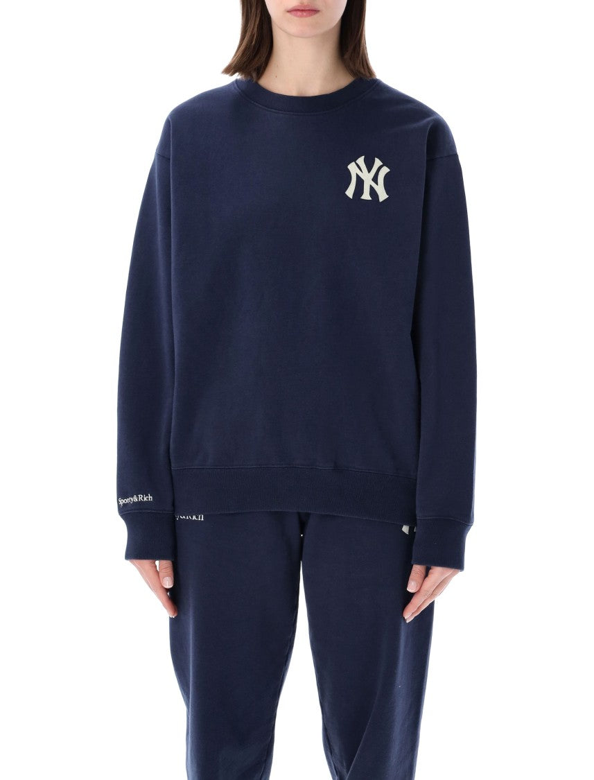 Sporty And Rich Yankees Patch Pre-Shrunk Cotton Sweatshirt