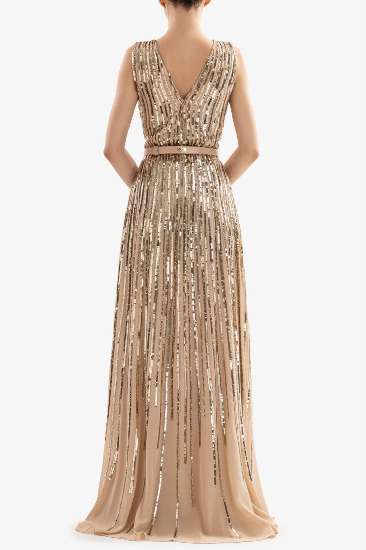 Saiid Kobeisy Sequin Long Dress