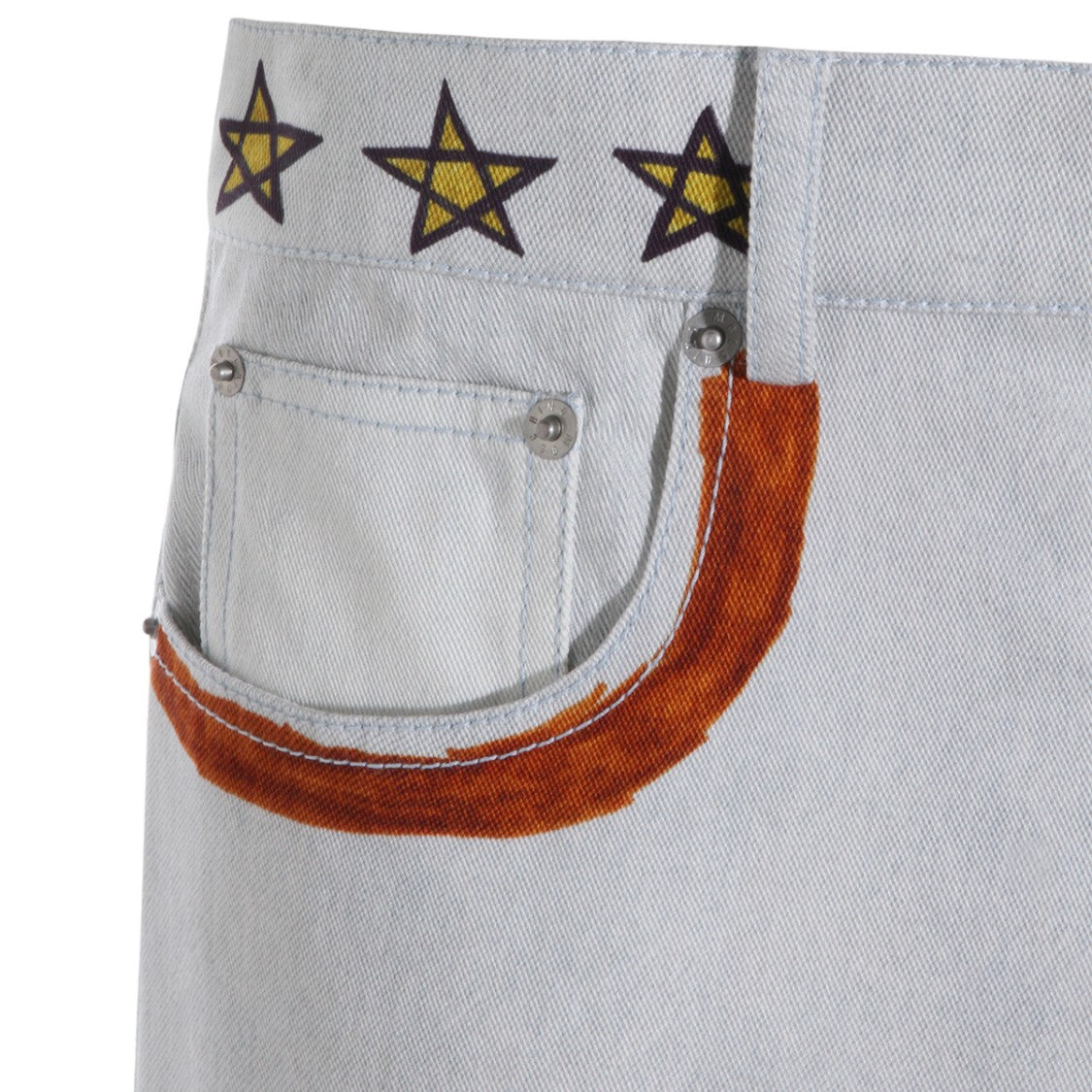 Moschino White Jeans With Graffiti-Inspired Artwork