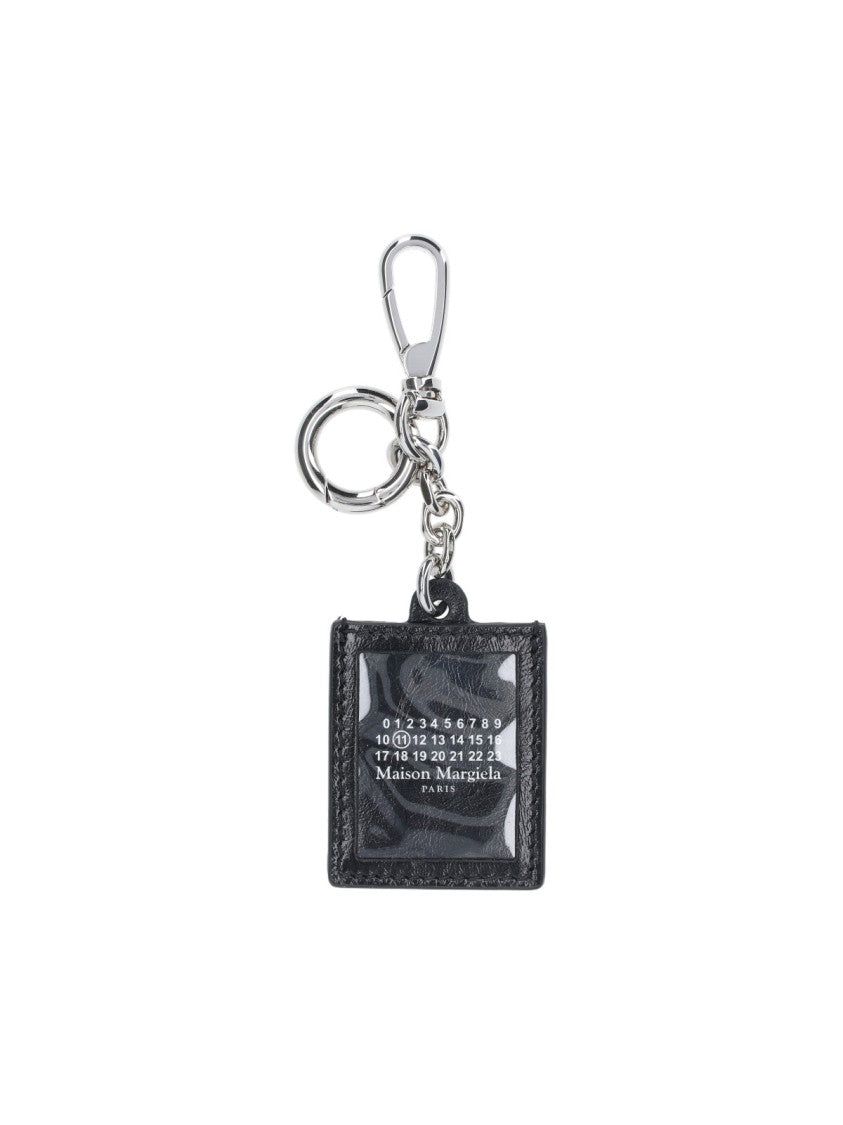 Maison Margiela Keychain In Black Calfskin