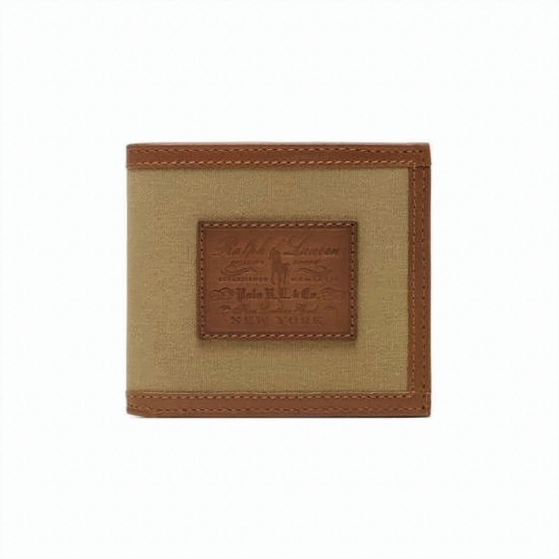 Polo Ralph Lauren Durable Cotton Bifold Wallet With Cowhide Leather Trim