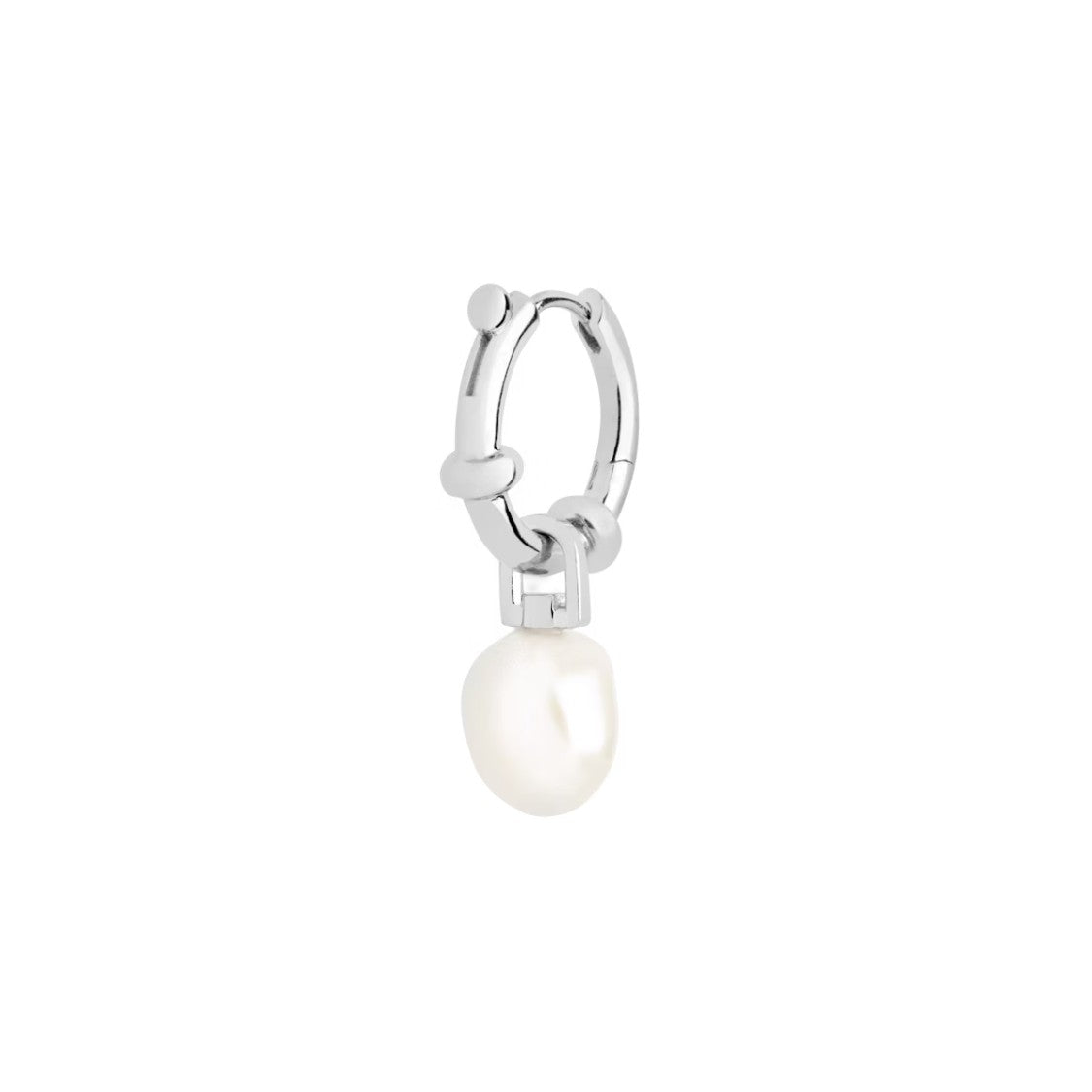 Maria Black Baroque Pearl Hoop Earrings In Recycled Sterling Silver