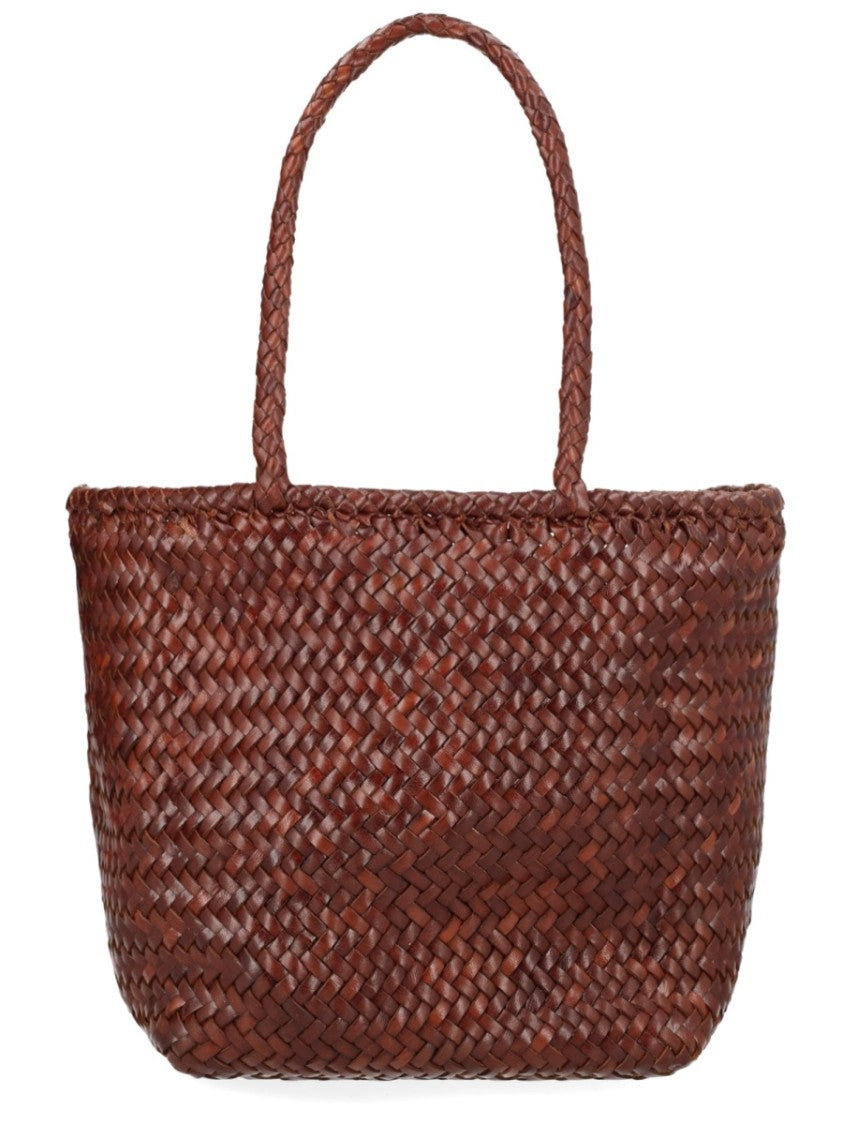 Dragon Diffusion Grace Basket Woven Leather Tote Bag