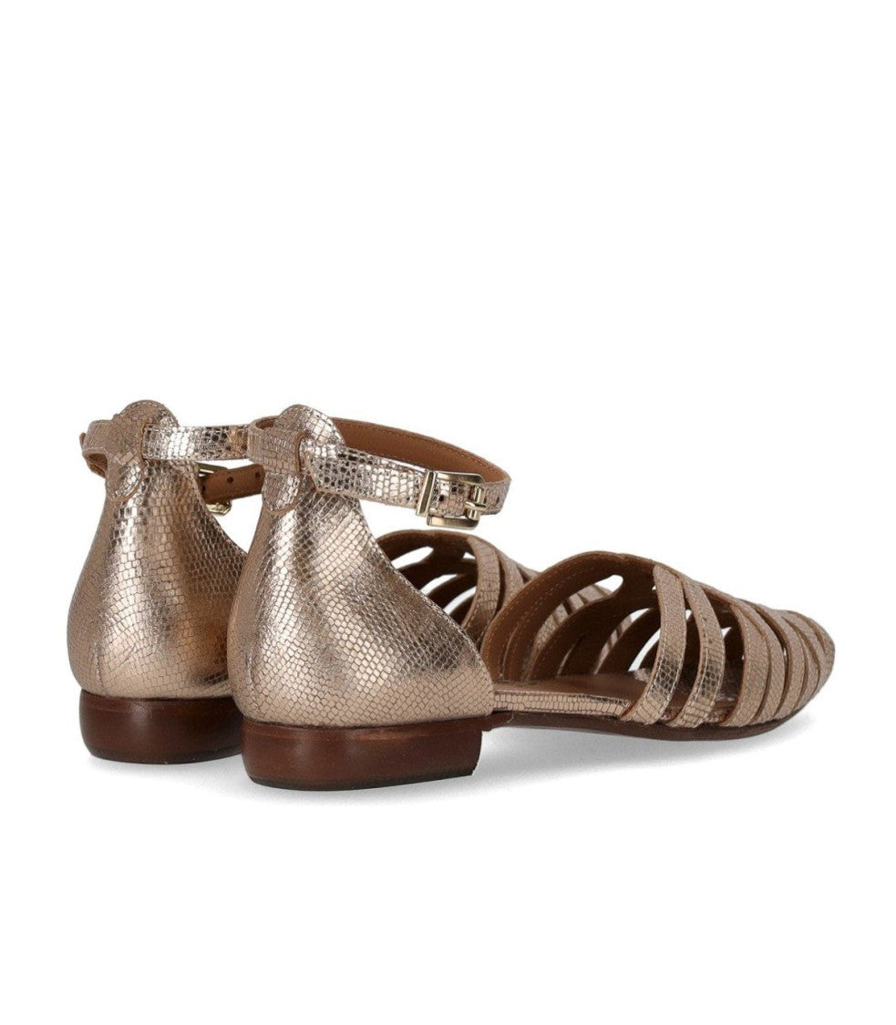 Duccio Del Duca Rose Gold Flat Sandal
