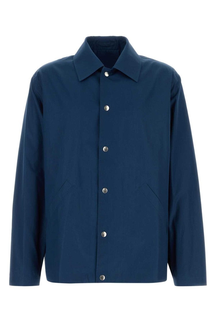 Jil Sander Blue Cotton Windbreaker