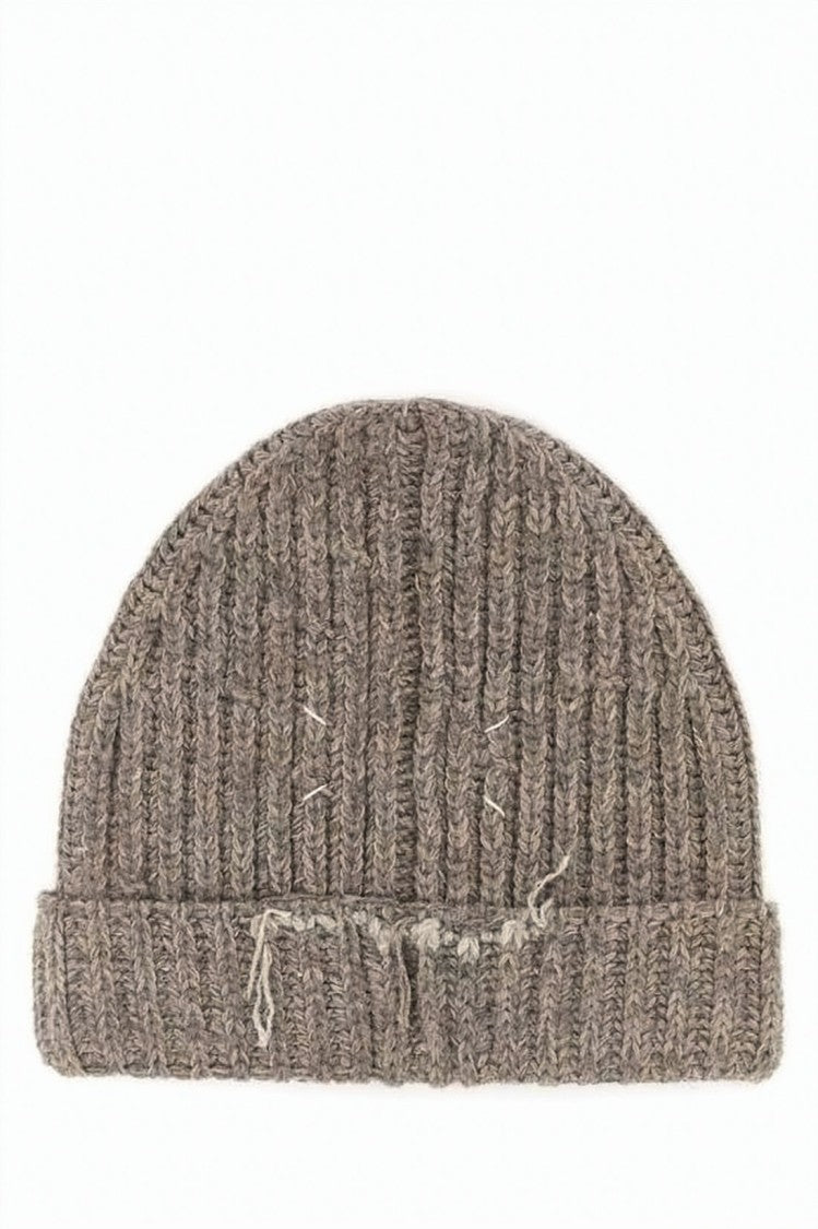 Maison Margiela Ribbed Knit Beanie With Folded Cuff