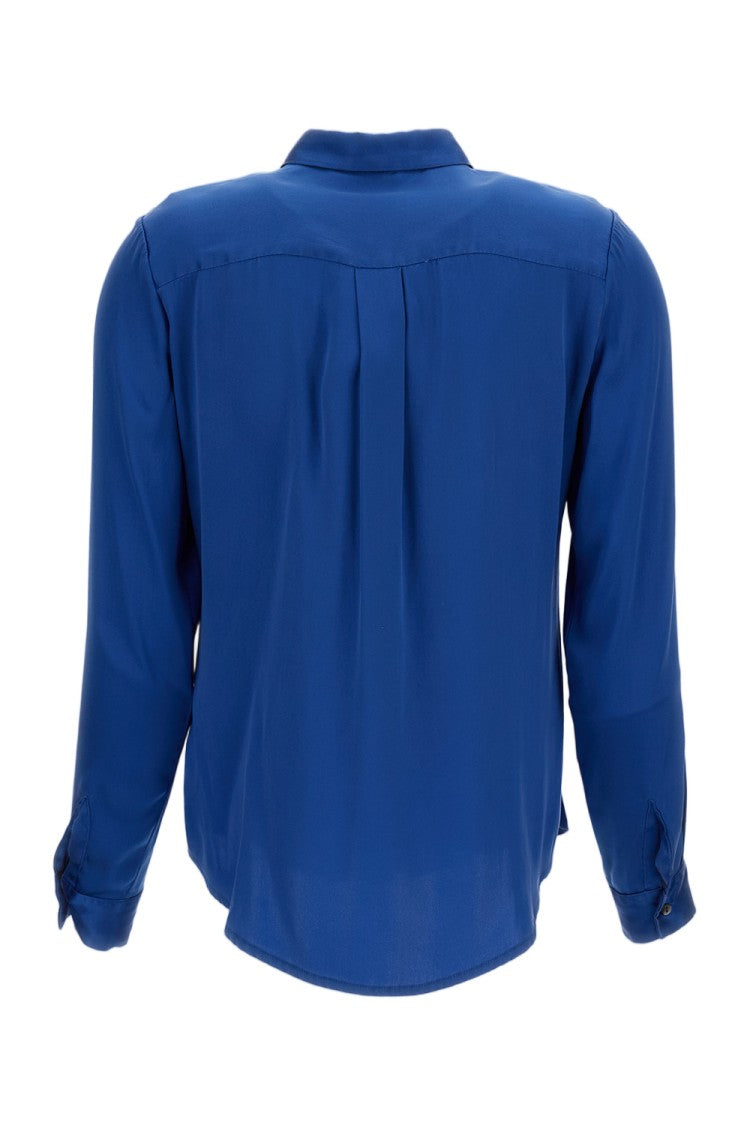Q-Wins Long-Sleeve Button-Up Shirt With Classic Collar And Pleat Detail
