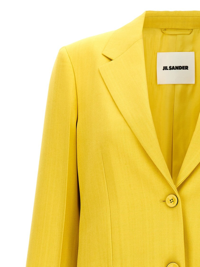Jil Sander Tailored Single-Breasted Blazer With Peak Lapels And Flap Pockets