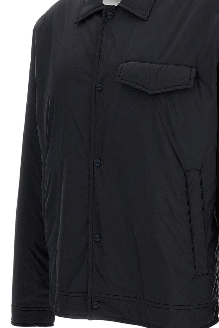 Herno Boxy-Cut Lightweight Overshirt Jacket With Structured Pockets