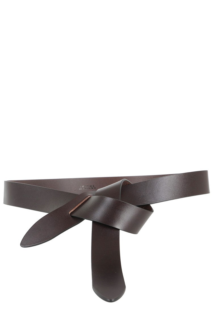 Isabel Marant Chocolate Leather Lecce Belt With Unique Knot Design
