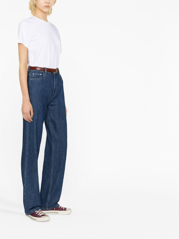 Isabel Marant Étoile White Embroidered-Logo Organic Cotton T-Shirt