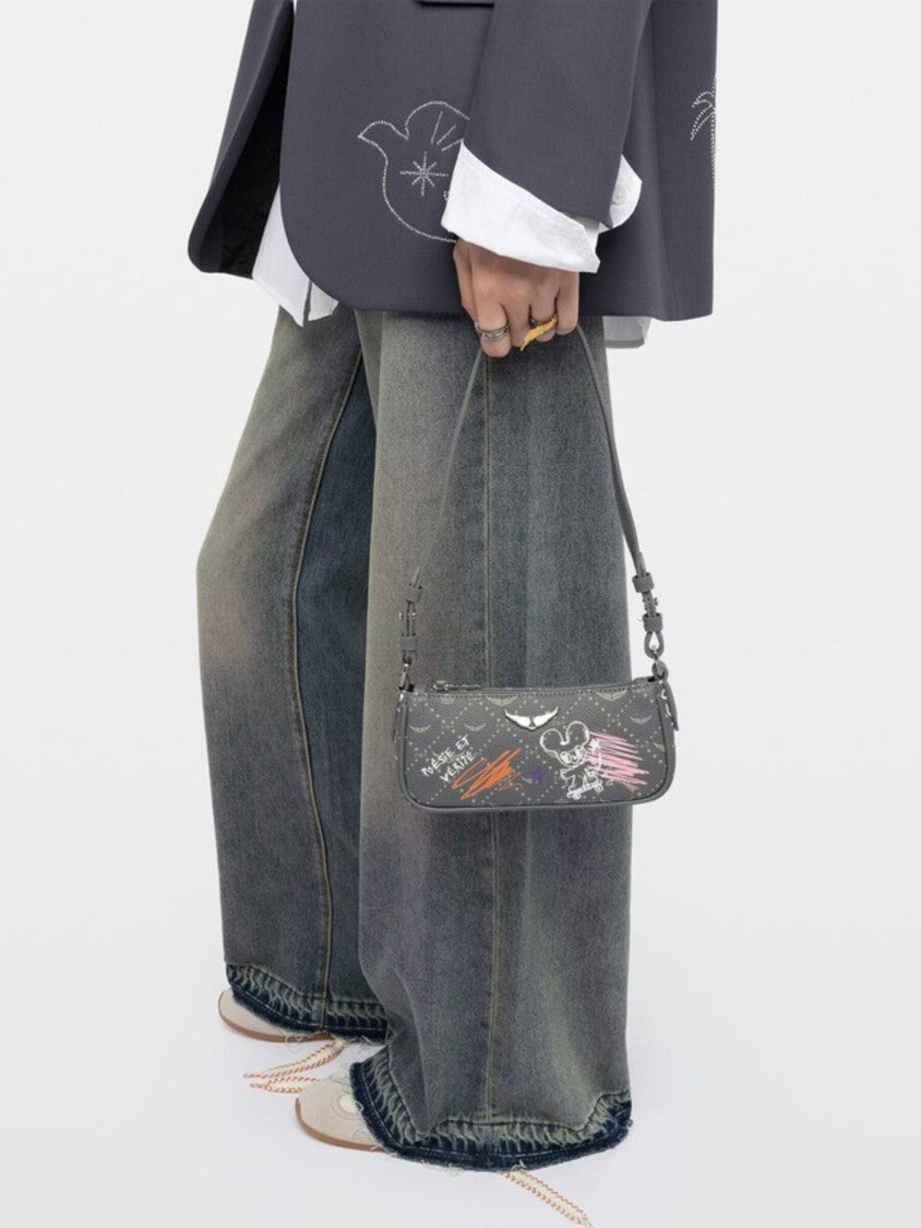 Zadig & Voltaire Small Rectangular Shoulder Bag With Playful Illustrations