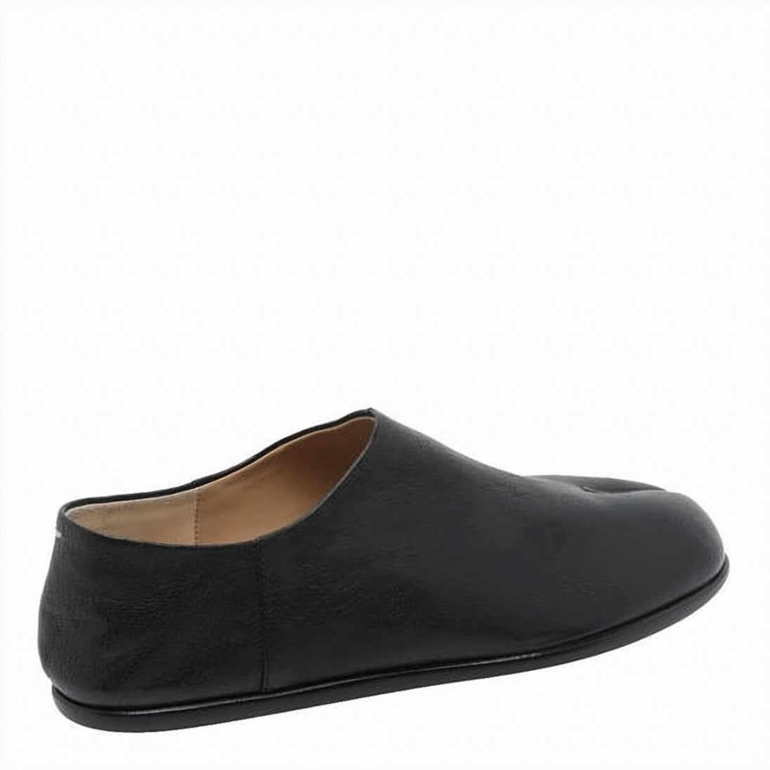 Maison Margiela Split-Toe Black Slip-On Shoes In Calf Leather And Lambskin