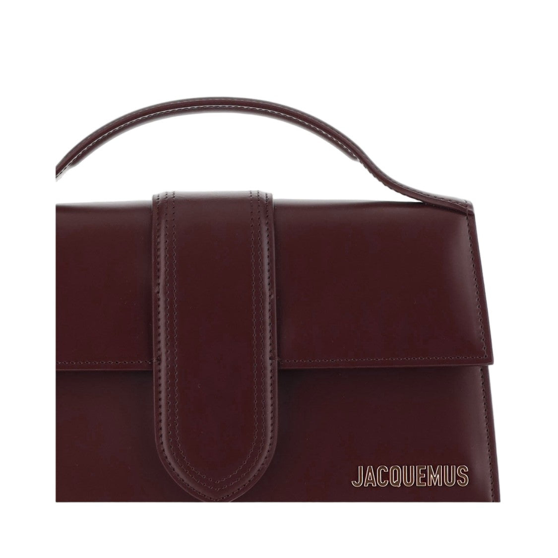 Jacquemus Structured Bordeaux Leather Le Bambino Bag