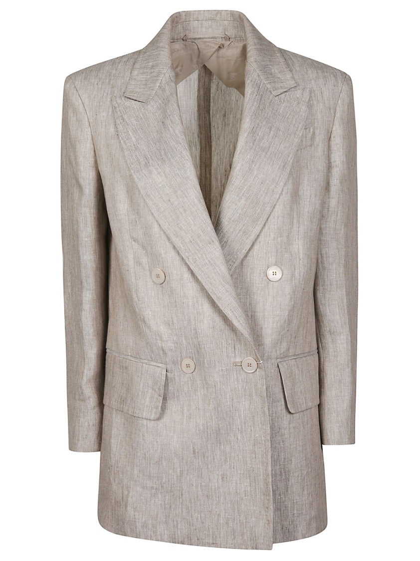 Max Mara Mxmolimpia1 Double Breasted Structured Linen Blazer