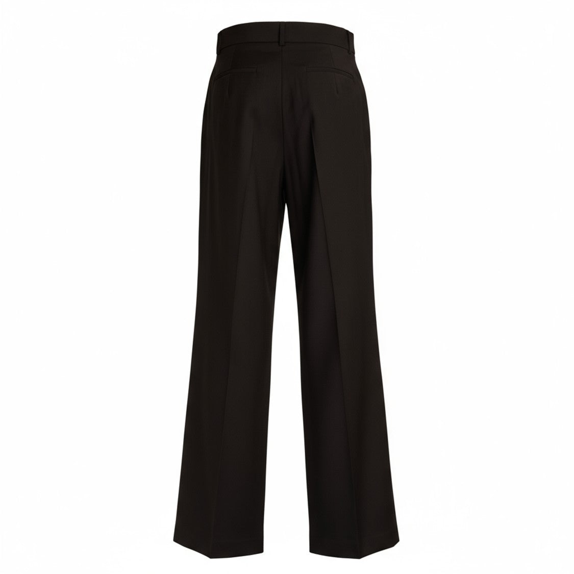 Sportmax Oversized Natural Stretch Wool Pants With Asymmetrical Closure