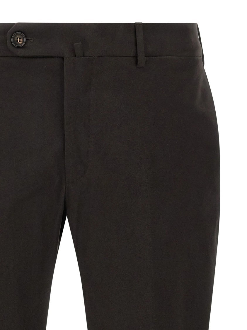 Incotex Black Slim-Fit Tailored Structured Pants