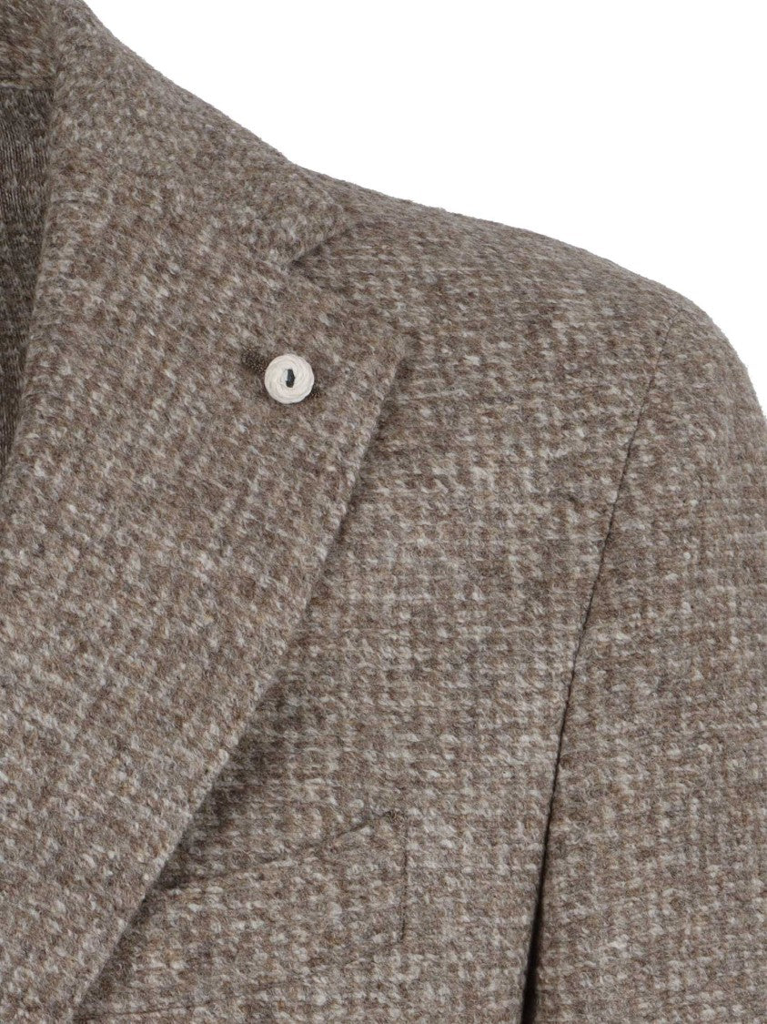Brando-Lubiam Textured Fabric Tailored Blazer With Classic Notch Lapel