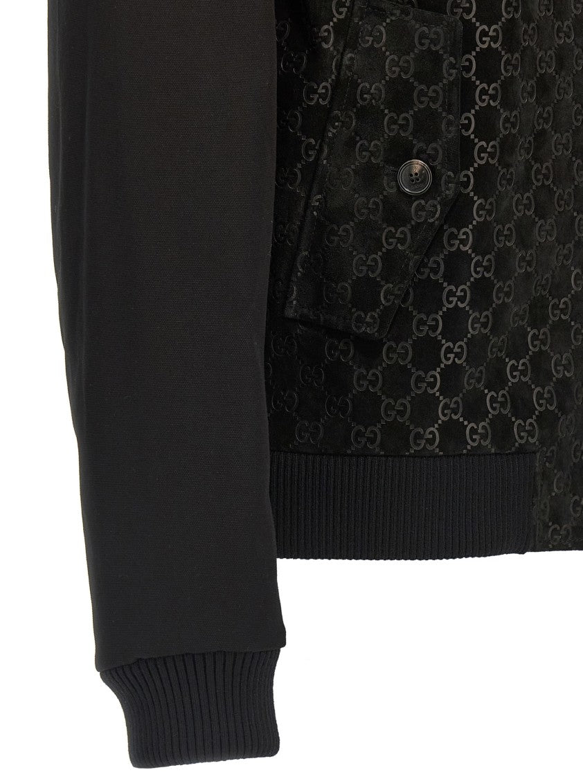 Gucci Gg Suede Bomber Jacket