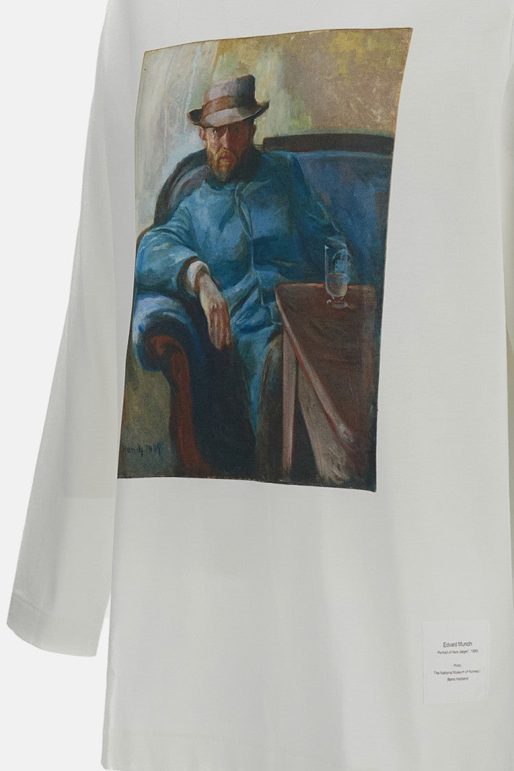 Junya Watanabe White Printed Edvard Munch Linen Shirt
