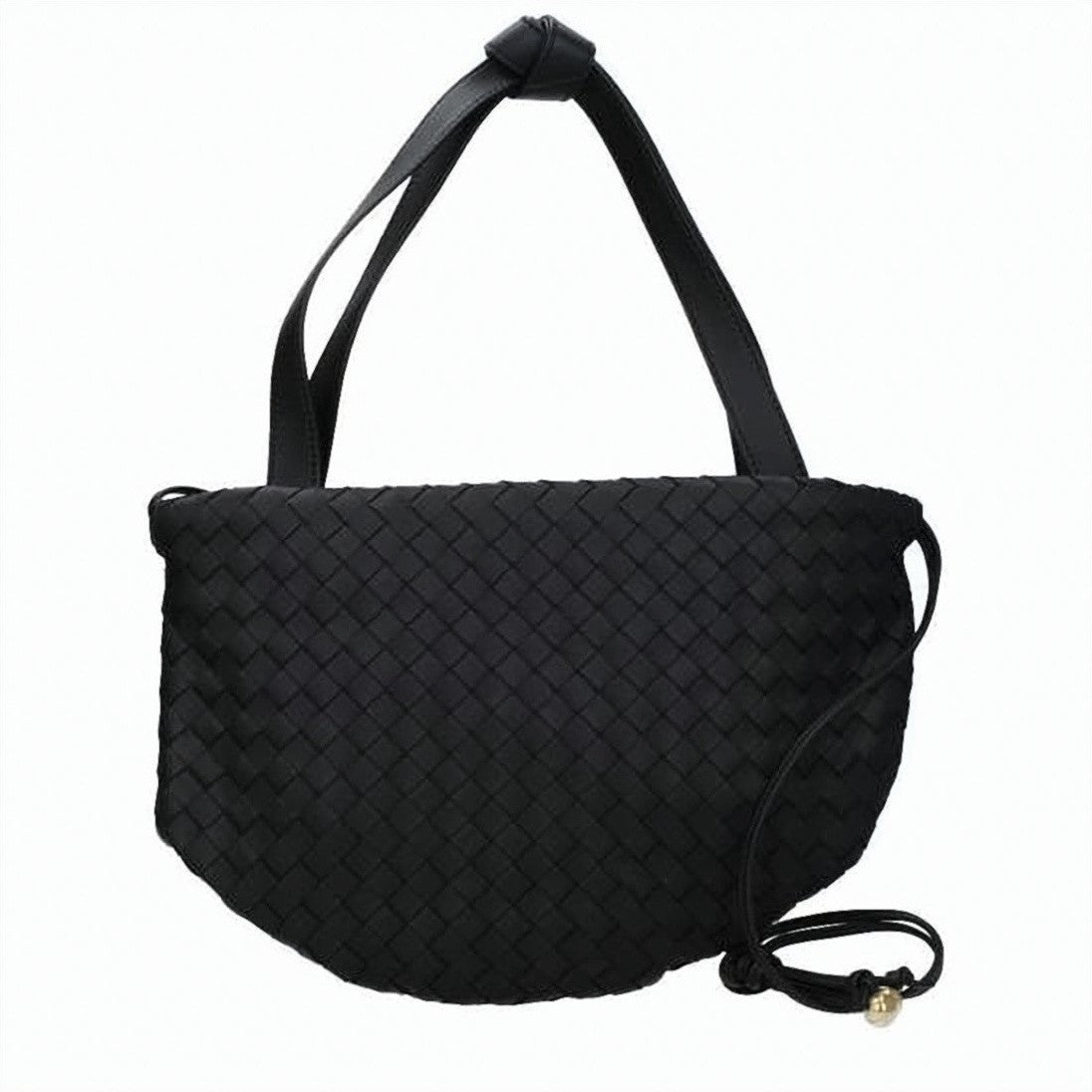 Bottega Veneta Woven Calf Leather Shoulder Bag With Gold-Tone Accent