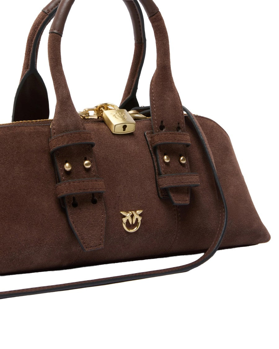 Pinko Suede Leather Small Escape Shoulder Bag