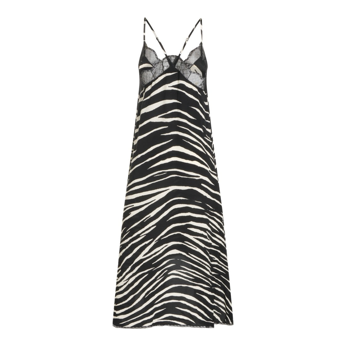 Zadig & Voltaire Heart Neckline Maxi Dress With Lace Accents