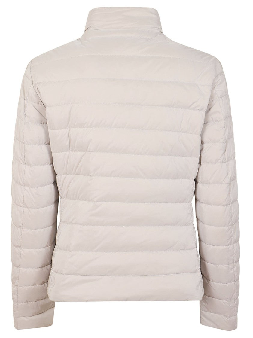 Moorer Double-Breasted Quilted Down Coat With Shiny Buttons