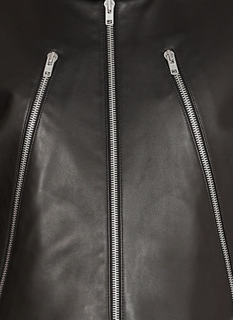 Maison Margiela Ovine Leather Jacket With Metallised Accents