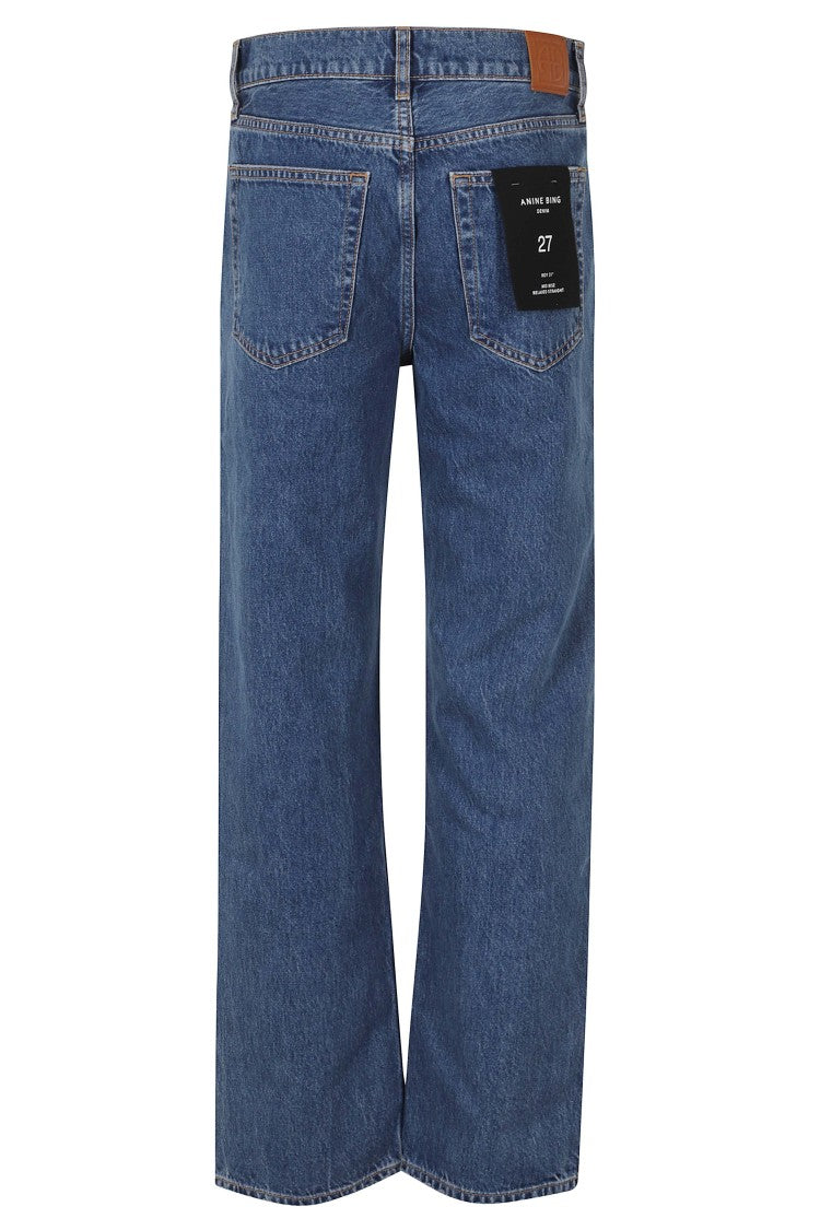 Anine Bing Washed Blue Roy Jean 31 Cotton Straight-Leg Jeans