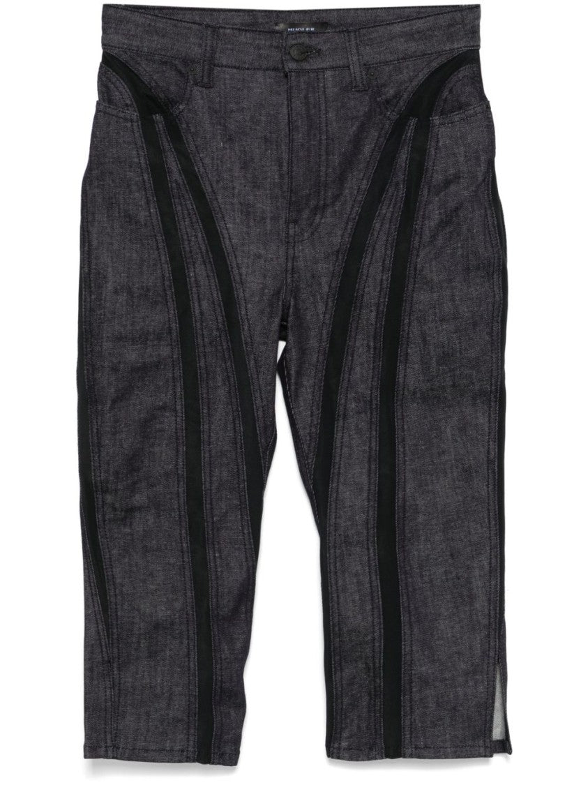 Mugler Cropped Black Trousers