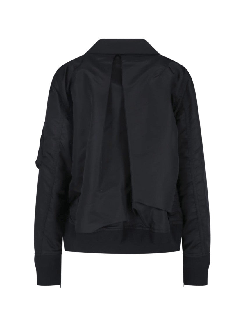 Sacai Double-Breasted Nylon Twill Blazer With Zippered Details