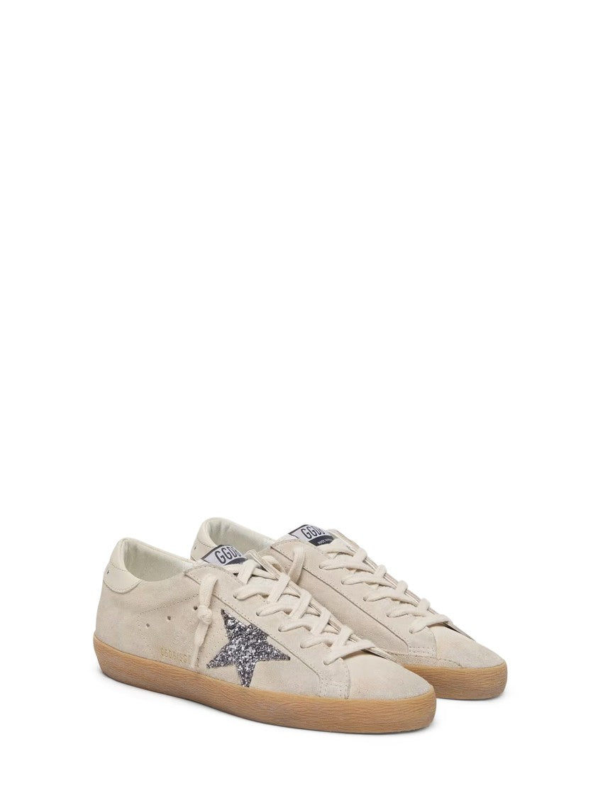 Golden Goose Suede Upper Sneakers With Glitter Star Detail