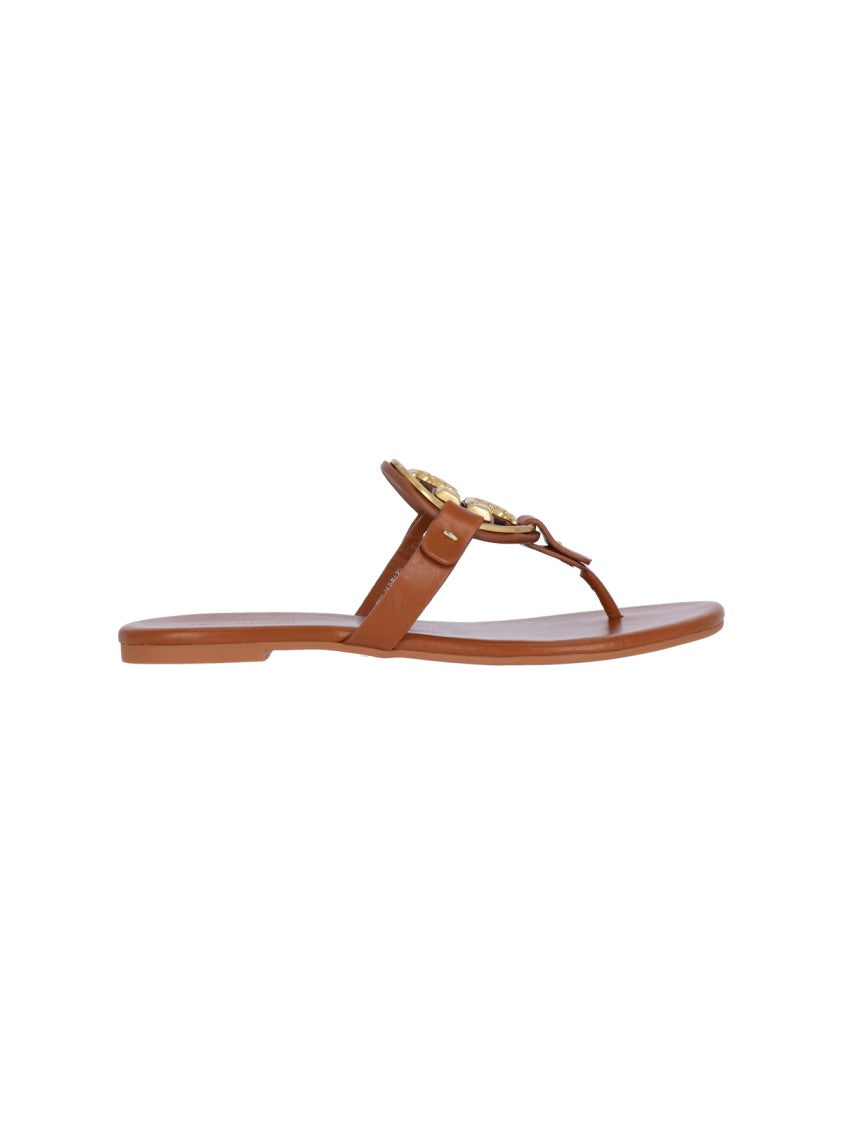 Tory Burch Miller' Brown Nappa Sandals – Brown