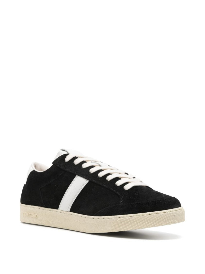 Tom Ford Black Stripe Detail Slip-On Sneakers