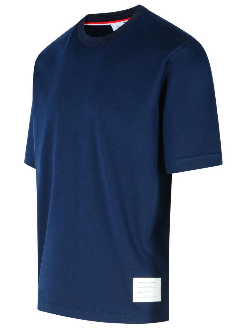 Thom Browne Oversized Cotton T-Shirt With Tricolor Stripe Detail