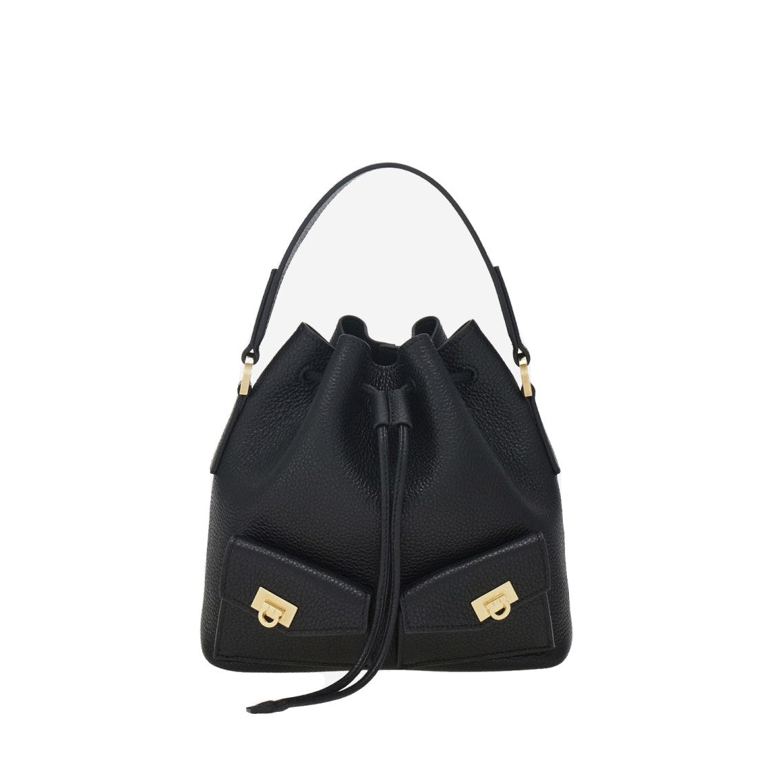 Salvatore Ferragamo Grained Leather Bucket Bag